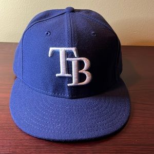 Tampa Bay Rays classic navy New Era ballcap. Size 7 1/4. Authentic Collection.